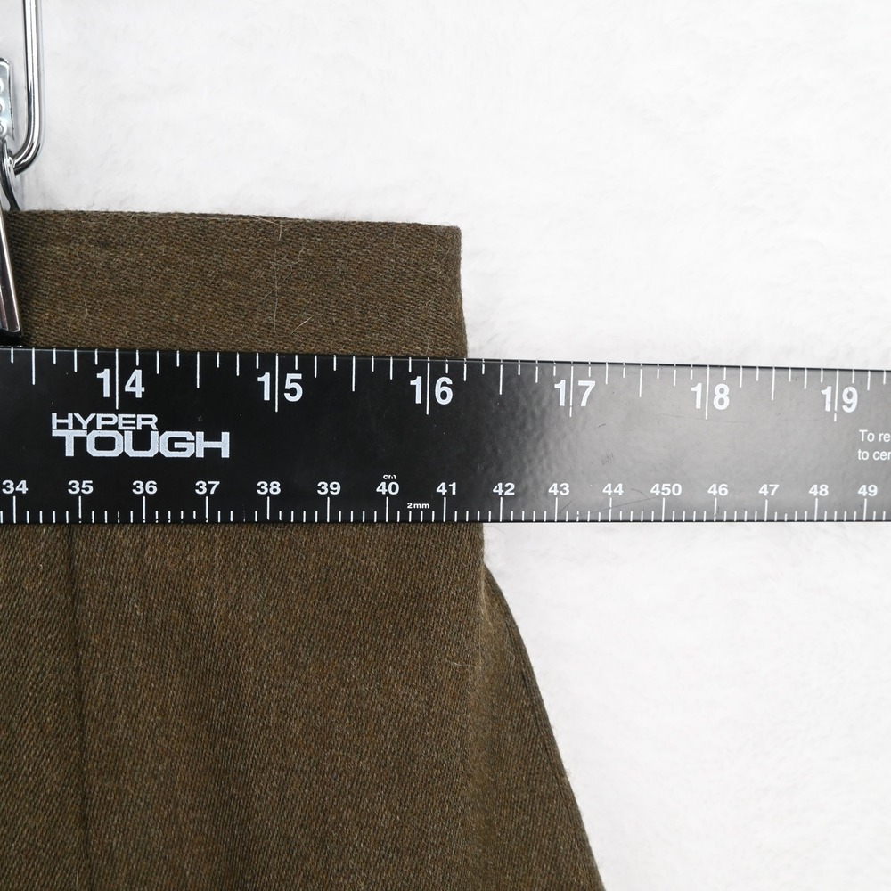 Barry Bricken Pencil Skirt Women 16 Brown Wool Midi Back Vent Lined Professional - Picture 3 of 6